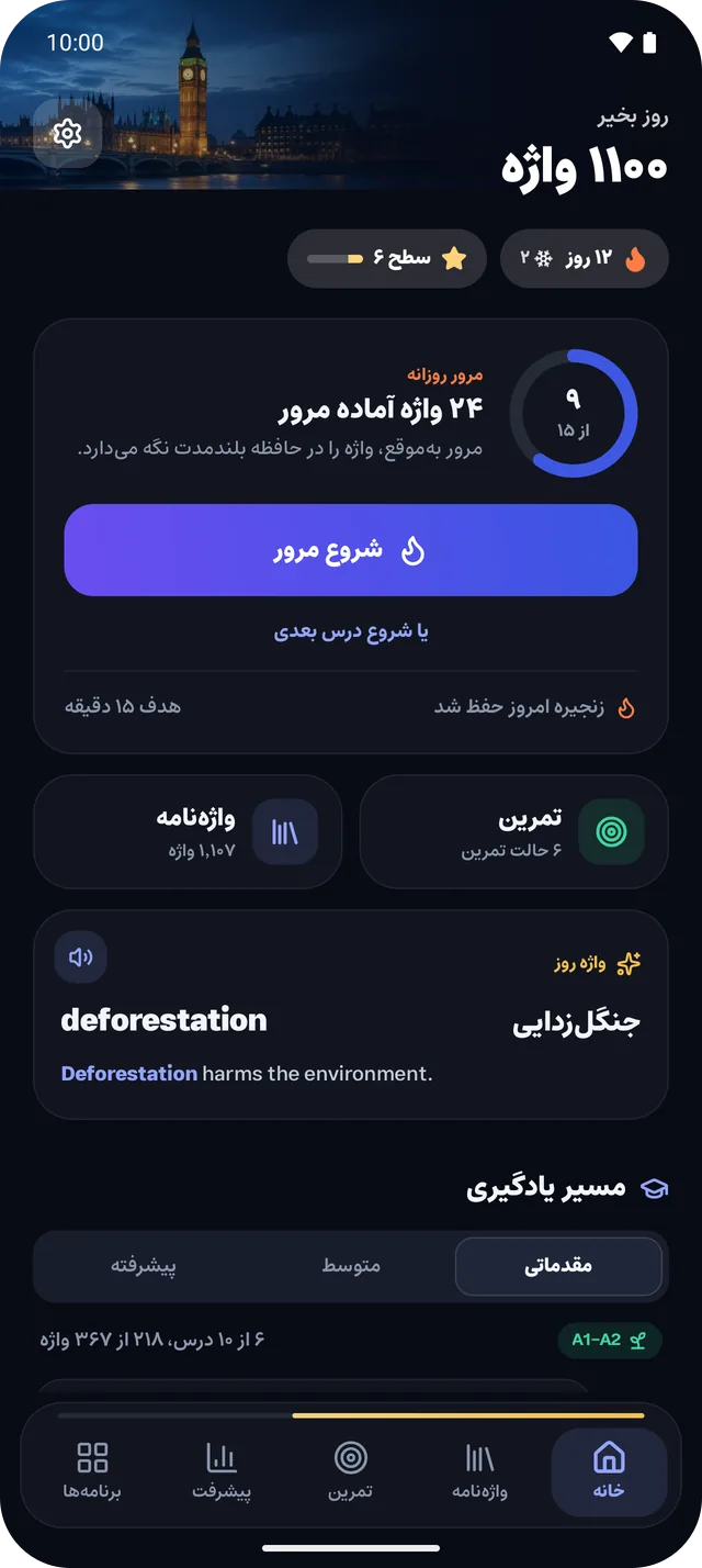 صفحه‌ی خانه در پوسته‌ی تیره